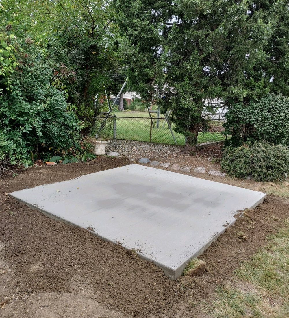 Concrete Shed Pads in Clinton Township